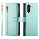 For Samsung Galaxy A15 Nine Card-slot Zipper Wallet Bag Leather Phone Case(Mint Green) - 2