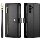 For Samsung Galaxy A15 Nine Card-slot Zipper Wallet Bag Leather Phone Case(Black) - 2
