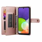 For Samsung Galaxy A22 4G Nine Card-slot Zipper Wallet Bag Leather Phone Case(Pink) - 3