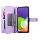 For Samsung Galaxy A22 4G Nine Card-slot Zipper Wallet Bag Leather Phone Case(Purple) - 3