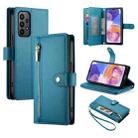 For Samsung Galaxy A23 5G / 4G Nine Card-slot Zipper Wallet Bag Leather Phone Case(Blue) - 1