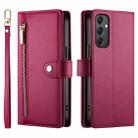 For Samsung Galaxy A24 4G Nine Card-slot Zipper Wallet Bag Leather Phone Case(Red) - 2