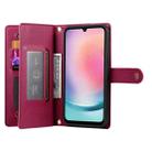 For Samsung Galaxy A24 4G Nine Card-slot Zipper Wallet Bag Leather Phone Case(Red) - 3