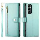 For Samsung Galaxy A24 4G Nine Card-slot Zipper Wallet Bag Leather Phone Case(Mint Green) - 2