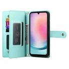 For Samsung Galaxy A24 4G Nine Card-slot Zipper Wallet Bag Leather Phone Case(Mint Green) - 3