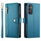 For Samsung Galaxy A24 4G Nine Card-slot Zipper Wallet Bag Leather Phone Case(Blue) - 2