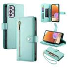 For Samsung Galaxy A32 4G Nine Card-slot Zipper Wallet Bag Leather Phone Case(Mint Green) - 1