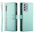 For Samsung Galaxy A32 4G Nine Card-slot Zipper Wallet Bag Leather Phone Case(Mint Green) - 2
