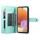 For Samsung Galaxy A32 4G Nine Card-slot Zipper Wallet Bag Leather Phone Case(Mint Green) - 3