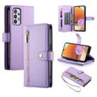 For Samsung Galaxy A32 4G Nine Card-slot Zipper Wallet Bag Leather Phone Case(Purple) - 1