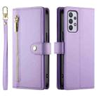 For Samsung Galaxy A32 4G Nine Card-slot Zipper Wallet Bag Leather Phone Case(Purple) - 2