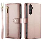 For Samsung Galaxy A34 5G Nine Card-slot Zipper Wallet Bag Leather Phone Case(Pink) - 2