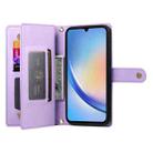 For Samsung Galaxy A34 5G Nine Card-slot Zipper Wallet Bag Leather Phone Case(Purple) - 3