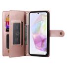 For Samsung Galaxy A35 Nine Card-slot Zipper Wallet Bag Leather Phone Case(Pink) - 3