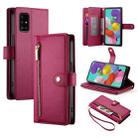 For Samsung Galaxy A51 4G / M40s Nine Card-slot Zipper Wallet Bag Leather Phone Case(Red) - 1