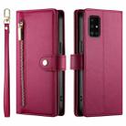 For Samsung Galaxy A51 4G / M40s Nine Card-slot Zipper Wallet Bag Leather Phone Case(Red) - 2