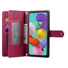For Samsung Galaxy A51 4G / M40s Nine Card-slot Zipper Wallet Bag Leather Phone Case(Red) - 3