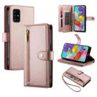 For Samsung Galaxy A51 4G / M40s Nine Card-slot Zipper Wallet Bag Leather Phone Case(Pink) - 1