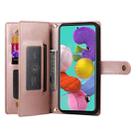 For Samsung Galaxy A51 4G / M40s Nine Card-slot Zipper Wallet Bag Leather Phone Case(Pink) - 3