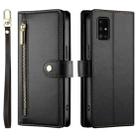 For Samsung Galaxy A51 4G / M40s Nine Card-slot Zipper Wallet Bag Leather Phone Case(Black) - 2