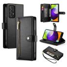 For Samsung Galaxy A52 5G / 4G / A52s Nine Card-slot Zipper Wallet Bag Leather Phone Case(Black) - 1