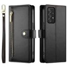 For Samsung Galaxy A52 5G / 4G / A52s Nine Card-slot Zipper Wallet Bag Leather Phone Case(Black) - 2