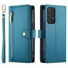 For Samsung Galaxy A52 5G / 4G / A52s Nine Card-slot Zipper Wallet Bag Leather Phone Case(Blue) - 2