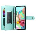 For Samsung Galaxy A71 4G Nine Card-slot Zipper Wallet Bag Leather Phone Case(Mint Green) - 3