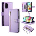 For Samsung Galaxy A71 4G Nine Card-slot Zipper Wallet Bag Leather Phone Case(Purple) - 1