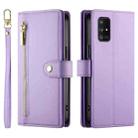 For Samsung Galaxy A71 4G Nine Card-slot Zipper Wallet Bag Leather Phone Case(Purple) - 2