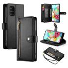 For Samsung Galaxy A71 4G Nine Card-slot Zipper Wallet Bag Leather Phone Case(Black) - 1