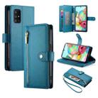 For Samsung Galaxy A71 4G Nine Card-slot Zipper Wallet Bag Leather Phone Case(Blue) - 1