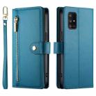 For Samsung Galaxy A71 4G Nine Card-slot Zipper Wallet Bag Leather Phone Case(Blue) - 2