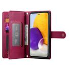 For Samsung Galaxy A72 5G / 4G Nine Card-slot Zipper Wallet Bag Leather Phone Case(Red) - 3