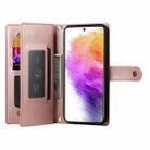 For Samsung Galaxy A73 5G Nine Card-slot Zipper Wallet Bag Leather Phone Case(Pink) - 3