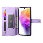 For Samsung Galaxy A73 5G Nine Card-slot Zipper Wallet Bag Leather Phone Case(Purple) - 3