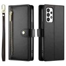 For Samsung Galaxy A73 5G Nine Card-slot Zipper Wallet Bag Leather Phone Case(Black) - 2