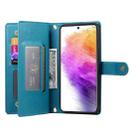 For Samsung Galaxy A73 5G Nine Card-slot Zipper Wallet Bag Leather Phone Case(Blue) - 3