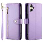 For Samsung Galaxy A06 Nine Card-slot Zipper Wallet Bag Leather Phone Case(Purple) - 2