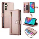 For Samsung Galaxy A16 Nine Card-slot Zipper Wallet Bag Leather Phone Case(Pink) - 1