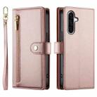 For Samsung Galaxy A36 Nine Card-slot Zipper Wallet Bag Leather Phone Case(Pink) - 2