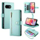 For Samsung Galaxy A36 Nine Card-slot Zipper Wallet Bag Leather Phone Case(Mint Green) - 1