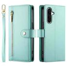 For Samsung Galaxy A36 Nine Card-slot Zipper Wallet Bag Leather Phone Case(Mint Green) - 2