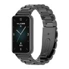 For Honor Band 9 MIJOBS Three-Beads Stainless Steel Watch Band(Black) - 1