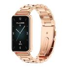 For Honor Band 9 MIJOBS Three-Beads Stainless Steel Watch Band(Rose Gold) - 1