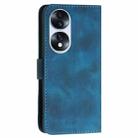 For Honor 70 Grid Butterfly Embossed Pattern Leather Phone Case with Lanyard(Dark Blue) - 3