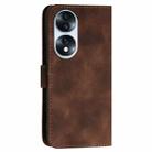 For Honor 70 YX0080 Grid Butterfly Embossed Pattern Flip Leather Phone Case with Lanyard(Coffee) - 3