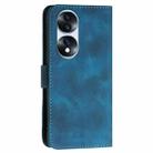 For Honor 70 Pro / 70 Pro+ YX0080 Grid Butterfly Embossed Pattern Flip Leather Phone Case with Lanyard(Dark Blue) - 3