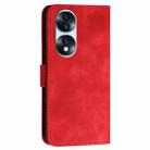 For Honor 70 Pro / 70 Pro+ Grid Butterfly Embossed Pattern Leather Phone Case with Lanyard(Red) - 3