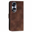 For Honor 70 Pro / 70 Pro+ YX0080 Grid Butterfly Embossed Pattern Flip Leather Phone Case with Lanyard(Coffee) - 3